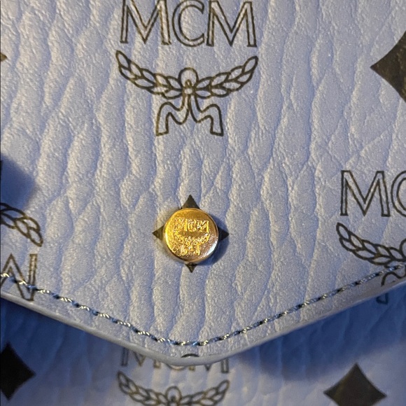 MCM Blue Clutch with Gold Chain/perfume mini - Picture 11 of 17